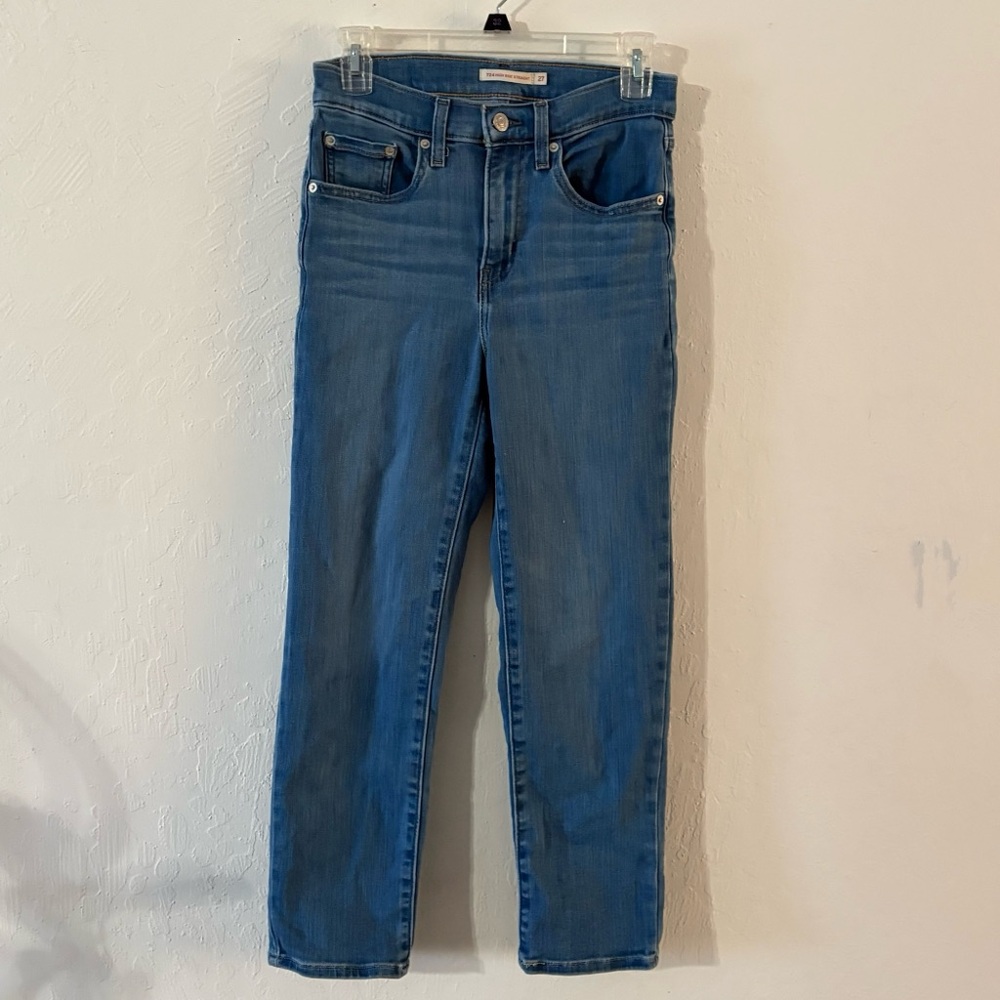 Levi's 724 High Rise Straight Blue Jeans Women’s 27 Comfort Stretch 25.5” Inseam